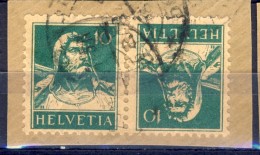 #B1202. Schweiz 1928. Inverted Pair. Michel 203. Cancelled(o) On Fragment. - Tête-bêche