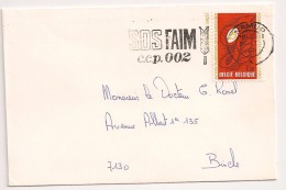 BRIEF LETTRE COB 1550 Seul / Alleen Flamme SOS FAIM C.c.p 002 NAMUR 1971 - Sonstige & Ohne Zuordnung