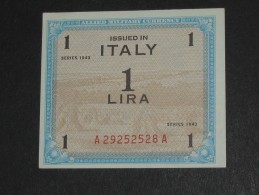 1 Lire - Lira Italie- Italy 1943 .- Allied Military Currency - Série 1943  **** EN ACHAT IMMEDIAT **** - Geallieerde Bezetting Tweede Wereldoorlog