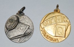 Lot 2 Medals - FILATELIA - Associazione Filatelica Novarese - Professionnels/De Société