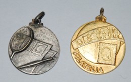 Lot 2 Medals - FILATELIA - Associazione Filatelica Novarese - Profesionales/De Sociedad