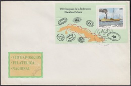 1982-FDC-40 CUBA. FDC. 1982. HF. EXPO FILATELICA NACIONAL. BARCOS. SHIPS.  CABOTAJE MARITIME MAIL. - FDC