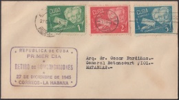 1945-FDC-18 CUBA REPUBLICA. 1945. FDC. RETIRO DE COMUNICACIONES. COMMUNICATIONS RETIRE. - FDC