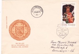 BV5348  MIRCEA CEL BATRAN 1968 COVER FDC SEND TO MAIL IN FIRST DAY VERY RARE! ROMANIA. - FDC