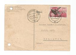 Luxembourg Scott # 262. Gare Luxembourg To Tel Aviv Israel. See Scan For Condition Of Post Card - Briefe U. Dokumente