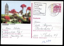 BUND P138 N6/89 Bild-Postkarte DARMSTADT MATHILDENHÖHE Gebraucht Hamburg 1984 - Geïllustreerde Postkaarten - Gebruikt
