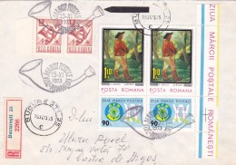 BV5358   STAMPS DAY 1973 ON RGD COVER IN FIRST DAY VERY RARE!1973 ROMANIA. - Briefe U. Dokumente