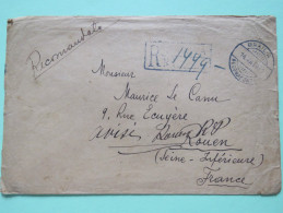 Romania 1952 Registered Cover Braila To France - Machine Franking - Stamps On Back - Covers & Documents