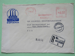 Romania 1966 Registered Cover Bucarest To Germany DDR - Machine Franking - Industry - Covers & Documents
