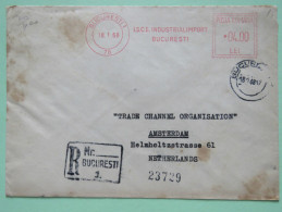 Romania 1968 Registered Cover Bucarest To Holland - Machine Franking - Covers & Documents