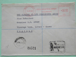 Romania 1969 Registered Cover Bucarest To England - Machine Franking - Covers & Documents