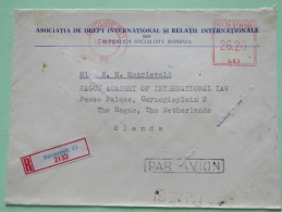 Romania 1970 Registered Cover Bucarest To Holland - Machine Franking - Covers & Documents