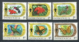 181 DOMINIQUE 1969 - Yvert 264/69 - Oiseau Fleur Papillon - Neuf ** (MNH) Sans Trace De Charniere - Dominique (...-1978)
