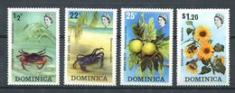 181 DOMINIQUE 1973 - Yvert 362/65 - Crabe Fruit Fleur - Neuf ** (MNH) Sans Trace De Charniere - Dominique (...-1978)