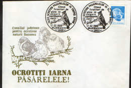 Romania - Occasional Envelope 1989 Suceava - Birds - Protected Birds In Winter - Matasar(Bombycilla Garrulus) - Obliteraciones & Sellados Mecánicos (Publicitarios)