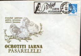 Romania- Occasional Envelope 1989 Radauti - Protect Winter Birds - Eurasian Bullfinch - Afstempelingen & Vlagstempels