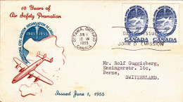 Flugpost-Brief -Ottawa-Canada-Schweiz/Bern. F.D.C. - 1952-1960