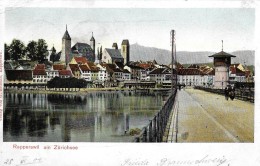 RAPPERSWIL → Seedamm Mit Passanten Anno 1904  ►Hotelstempel F.Heer-Gmür Hotel De La Poste◄ - Rapperswil-Jona