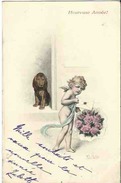 CPA Précurseur 1904 Illustrateur WICHERA - Heureuse Année ! - Enfants - Chien - Rose - M. M. VIENNE 160 - Wichera