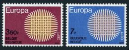 Belgium 1970 Europa-CEPT United Europe Europa Issue Interwoven Threads Stamps Sc 741-742 Michel 1587-1588 - Unused Stamps