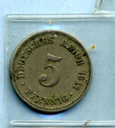 1911  5 PFENNIG - 5 Pfennig