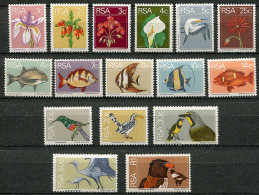 Afrique Du Sud ** N° 359 à 374  - Fleurs, Poissons, Oiseaux - - Unused Stamps