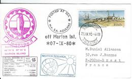 12448 MS SA AGULHAS  à L'ÎLE MARION - CAP TOWN PAQUEBOT 1980 - Navires & Brise-glace