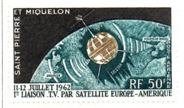 MISS120 - ST PIERRE ET MIQUELON 1962 , Satellite Tv ***  MNH Spazio / Geofisico - Neufs