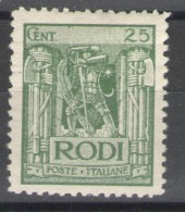 EGEO 1929 PITTORICA DENT. 11 25 CENT. ** MNH - Egée (Autonome Adm.)