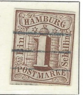 Hamburg - 1859 - Usato/used - Cifre - Mi N. 2 - Hambourg