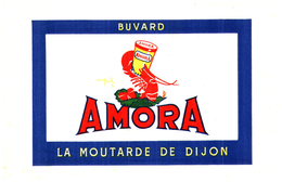 M A/Buvard Moutarde Amora  La Fontaine (Format 21 X 14) (N= 5) - Senf