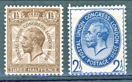 UK George V 1929 N. 179 Mezzo Penny Verde E N.182 P. 2 E Mezzo Oltremare MNH Cat. €  47,50 - Non Classificati