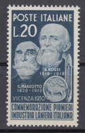 Italia - 1950 - Pionieri Industria Laniera ** - 1946-60: Nuevos