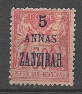 ZANZIBAR N° 28  NEUF*  CHARNIERE / MANQUE A MOITIER GOM  / MH - Neufs