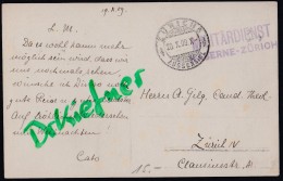 SCHWEIZ Feldpost Militärpostst: Militärdienst Kaserne Zürich, Postst: Zürich 20.X.1909, Foto- AK: Rekruten - Other & Unclassified