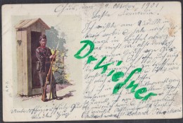 Schweizer Militär: Eidgenössisches Kriegkommissariat, AK: Soldat Mit Seitengewehr Vor Wachhäuschen,  30.X.1901 - Other & Unclassified