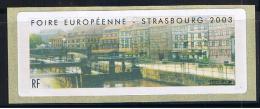 ATM, LISA2, Foire Europeenne De STRASBOURG, 2003, 0.01€, Sans Mention. - 1999-2009 Illustrated Franking Labels