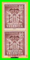 ESPAÑA  GRUPO DE  SELLOS  AÑO 1963 VALENCIA TELEGRAFOS - Post-fiscaal