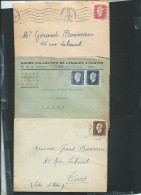 Lot De 3 Lettres ( Lac ) Affranchies Avec Mariane De Dulac - Ln302 - 1944-45 Marianne De Dulac