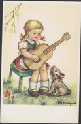 Kind Enfant Fille Fillette Girl With Dog Chien Guitar Gitaar Music Musique Illustrateur Illustrator MARAPIA CPA - Contemporain (à Partir De 1950)