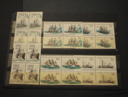 AUSTRALIA ANTARTICO - 1981 NAVI  6 VALORI, In Quartine(blocks Of Four) - NUOVI(++) - Unused Stamps