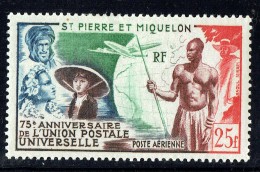 Delcampe - 1949  75è Ann De L'UPU  Yv PA 21  * - Unused Stamps