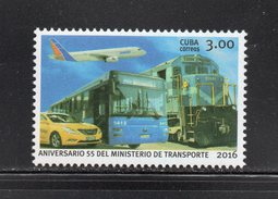 Cuba 2016 Sc 5836 Transport. Plane, Train, Car, Bus MNH - Nuevos