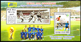 KOREA DPR (North) 2009 Sports Football Soccer 210w Sheetlet SPECIMEN       [spécimen,Muster,muestra,saggio] - Unused Stamps