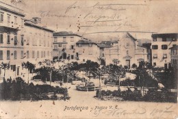 06423  "PORTOFERRAIO (LI) - PIAZZA VITTORIO EMANUELE" ANIMATA. CART. ILL. ORIG. SPED. 1907 - Other Cities
