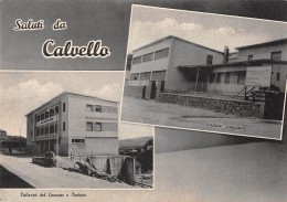 06431 "CALVELLO (PZ) - PALAZZO DEL COMUNE E PRETURA - EDIFICIO SCOLASTICO"  CART. ILL. ORIG. NON SPED. - Altri & Non Classificati