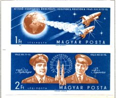 MISS167 - UNGHERIA 1962 , COSMONAUTI  Aerea 241/2  NON  Dentellato   *** Spazio / Geofisico - Unused Stamps