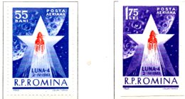 MISS192-3 - ROMANIA 1963 , LUNIK IV Dentellati E NON  ***  MNH Spazio / Geofisico. - Neufs