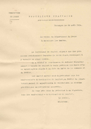 Circulaire De La Préfecture Du Doubs  Besançon Le 29 Aout 1914 - Decreti & Leggi