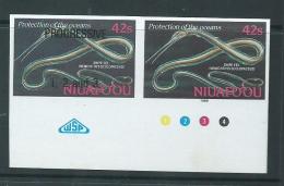 Tonga Niuafo´ou 1989 Marine Life 42s Eel Imperforate Plate Proof With Label MNH - Tonga (1970-...)